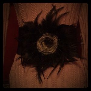 Black Feather Statement Belt